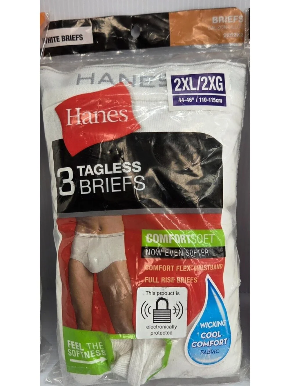 Hanes Men's 2XL White Tagless Briefs 9 Pair 3 Packs 2252X2 44-46 NIP